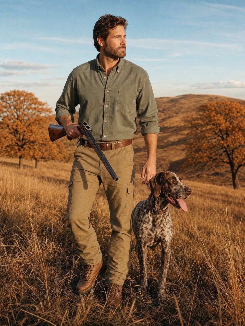 Grunt Style Men's Olive Button-Down Shirt